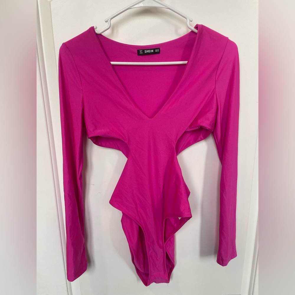 Neon Pink Cut Out Bodysuit